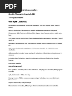 Microprocessor and Microcontrollers (Credits: Theory-04, Practicals-02) Theory Lectures 60