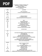 Calendar Activities S.Y. 2018-2019