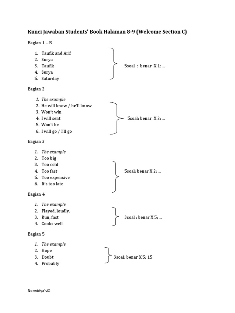 Answer Key For Students' Book and Work Book | PDF | Foreign Language ...