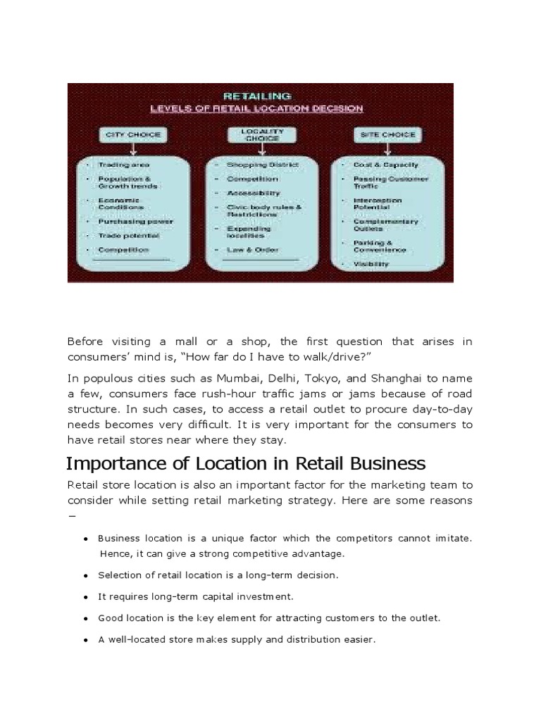 Importance of Location in Retail Business PDF Retail Shopping Mall