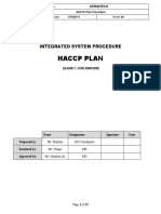 Procedure For HACCP Plan