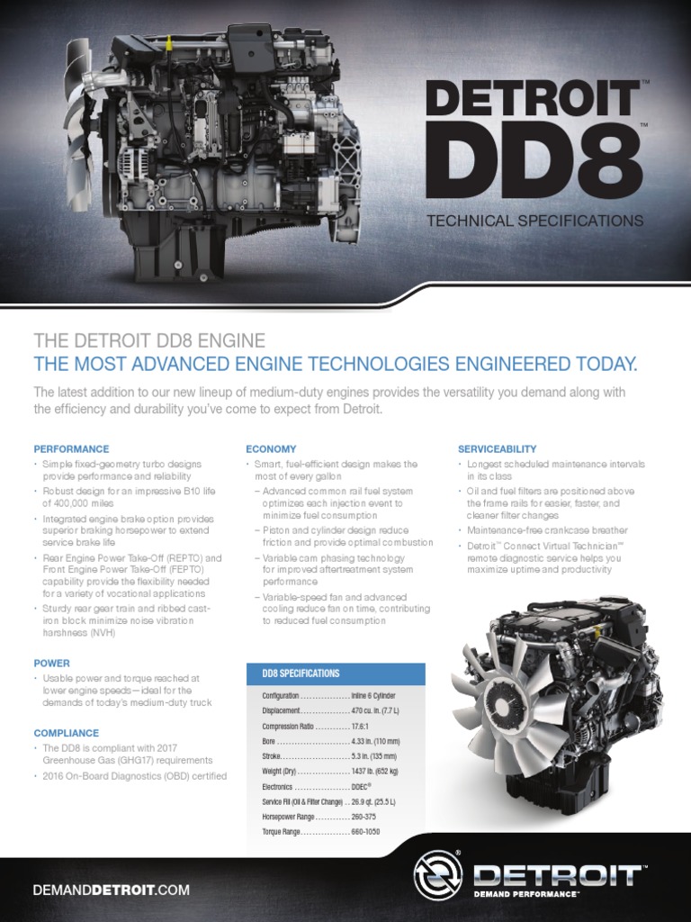 Especificaciones Técnicas DD8 | PDF | Engines | Horsepower