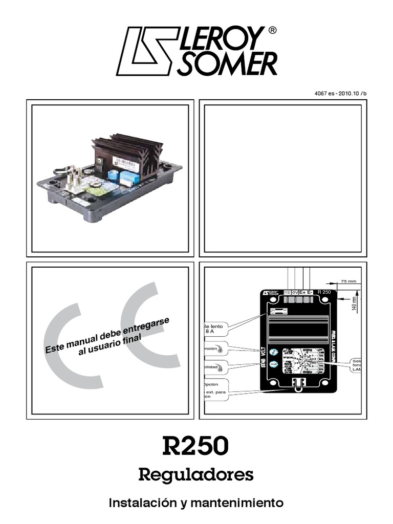 Leroy Somer AVR R250 Es PDF | PDF | Inductor | Cantidad