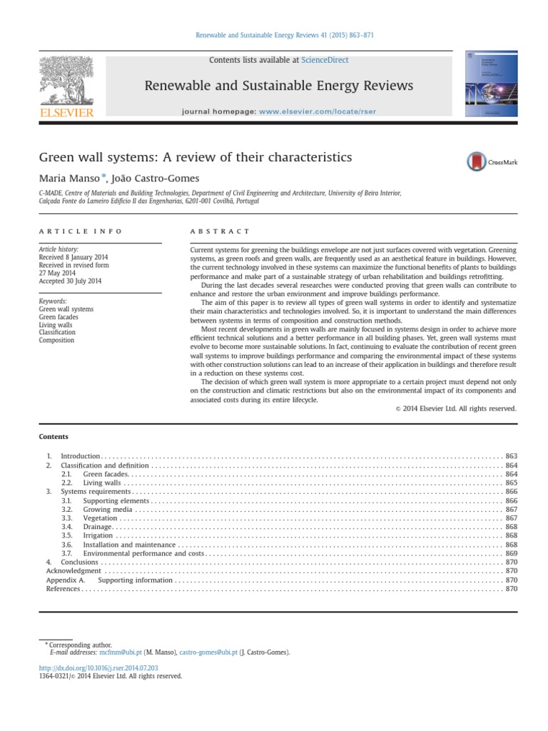 Review of Green Wall Systems | PDF | Drainage | Irrigation