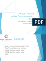 Annual Return Under Companies Act, 2013: CS. Devendra V Deshpande Company Secretary