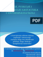 Uloge, Funkcije I Kompetencije Nastavnika U Reformisanoj 2003