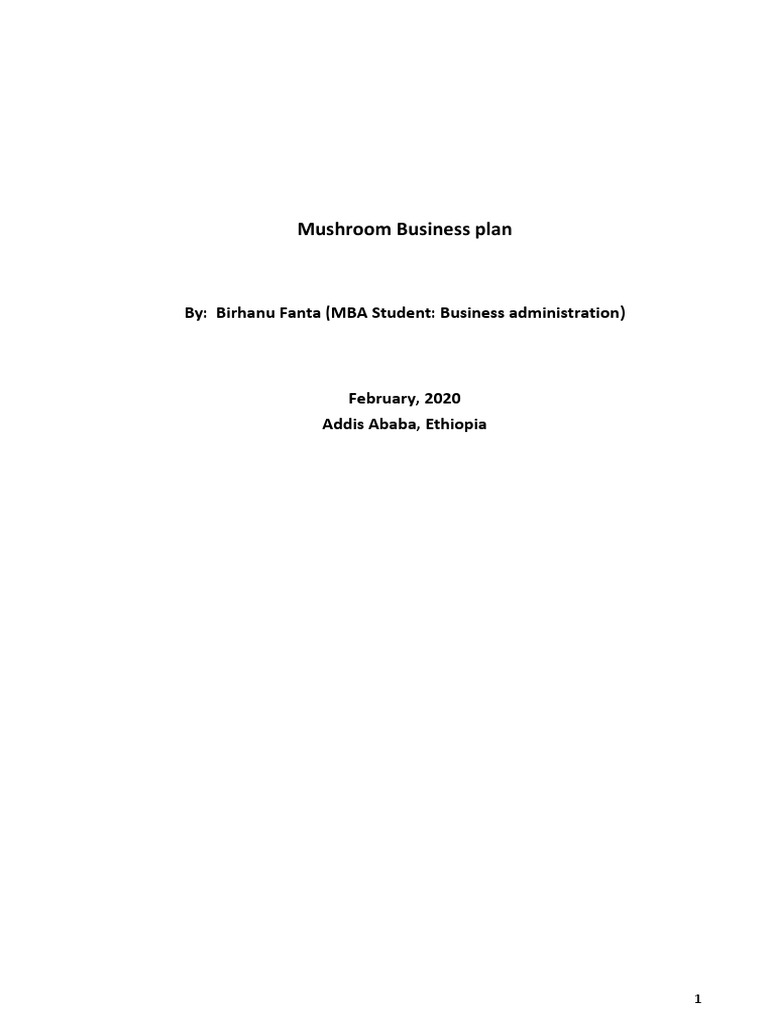 mushroom business plan proposal pdf