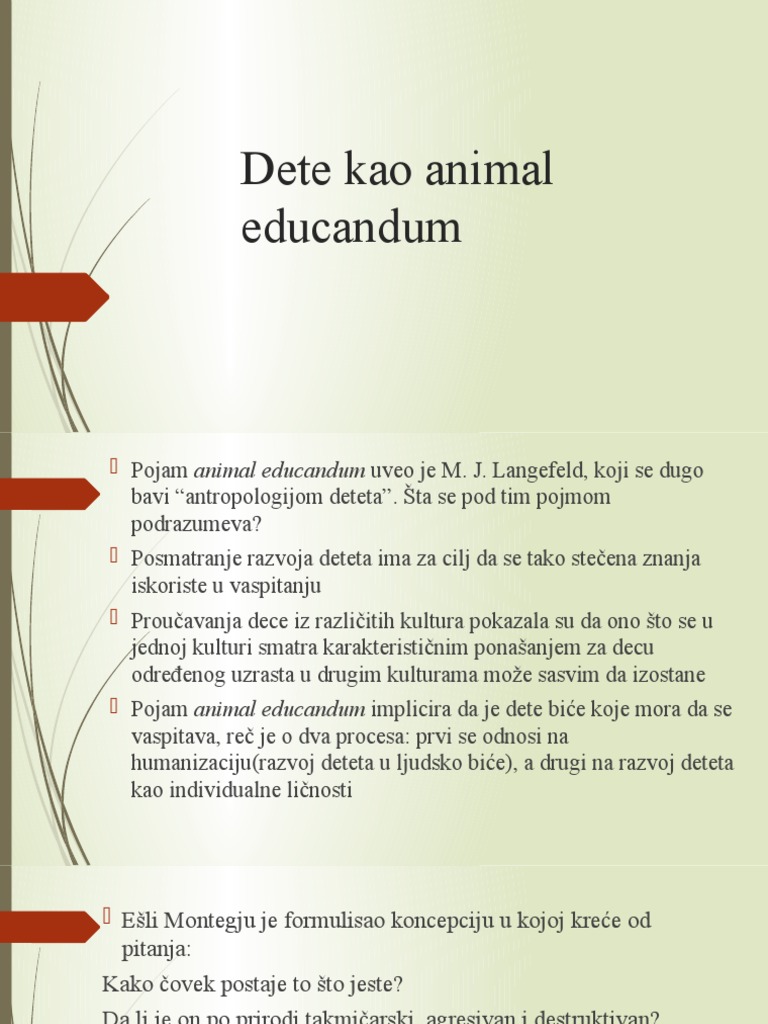 Dete Kao Animal Educandum PDF