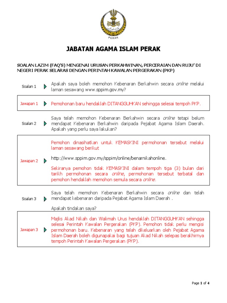 Q A Nikah Cerai Ruju Jabatan Agama Islam Perak Pdf Pdf
