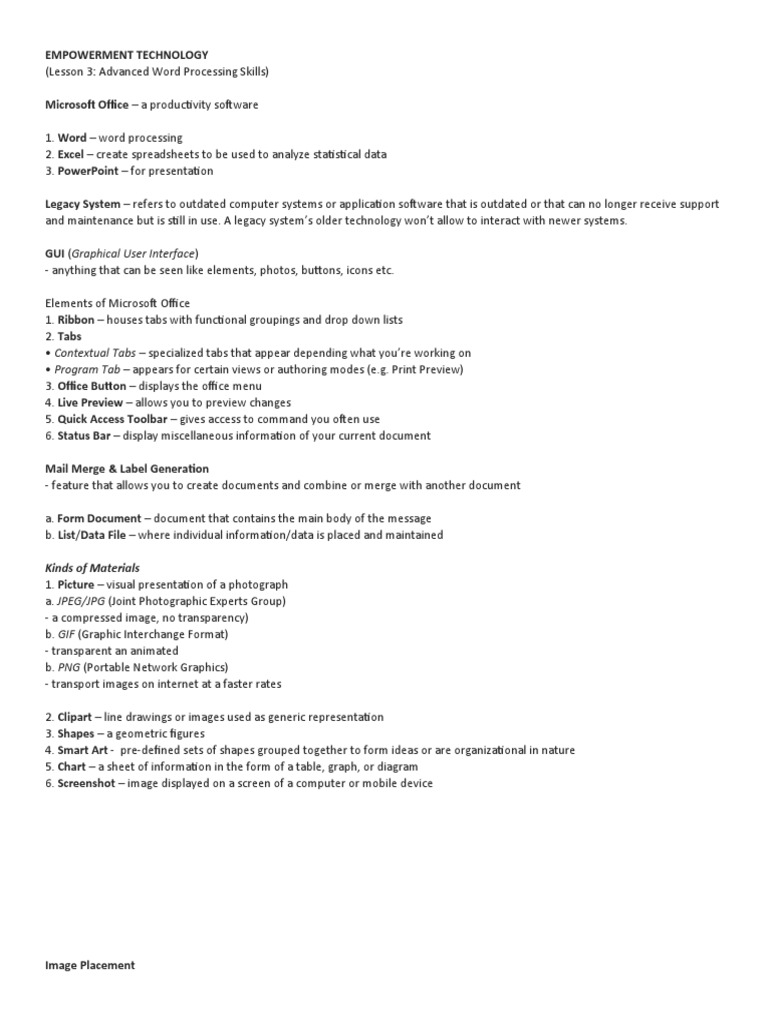 Lesson 3 (Advanced Word Processing Skills) | PDF | Computing | Software