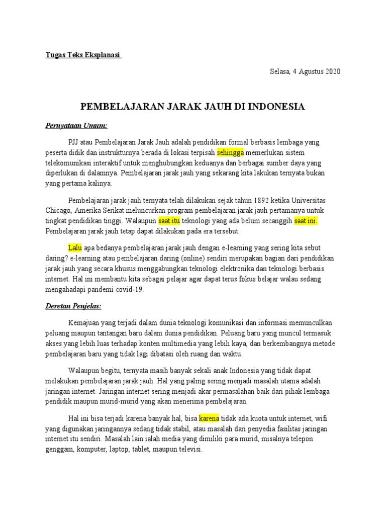 Pidato Tentang Pembelajaran Jarak Jauh Soal Zaki