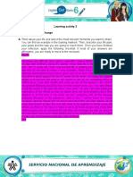 Learning Activity 3 Evidence: Making A Change A. Think About Your Life and Select The Most Relevant Moments You Want To Share