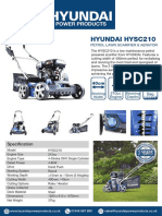 Hyundai Hysc210: Petrol Lawn Scarifier & Aerator