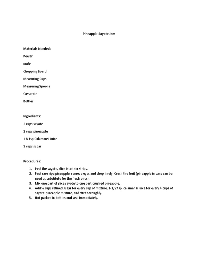 Pineapple Jam PDF Food And Drink Cooking
