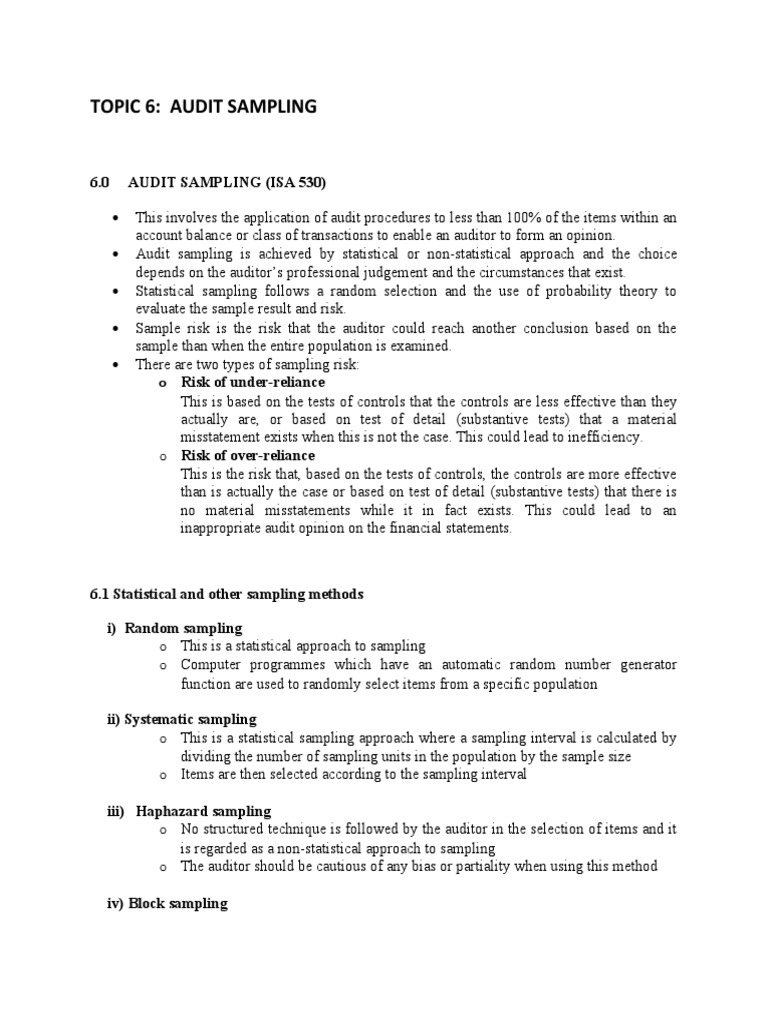 A Comprehensive Overview of Audit Sampling Techniques and Procedures ...