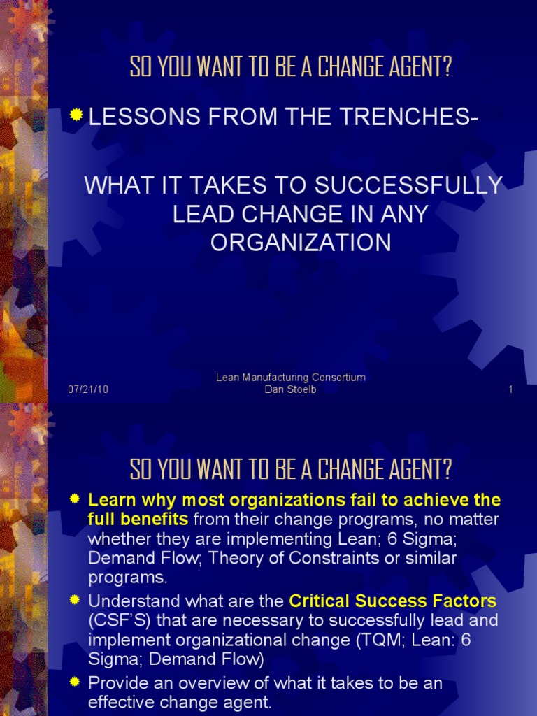 So You Want To Be A Change Agent | PDF | Goal | Motivation