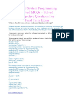 Cs609 System Programming Solved Mcqs + Solved Subjective Questions For Final Term Exam