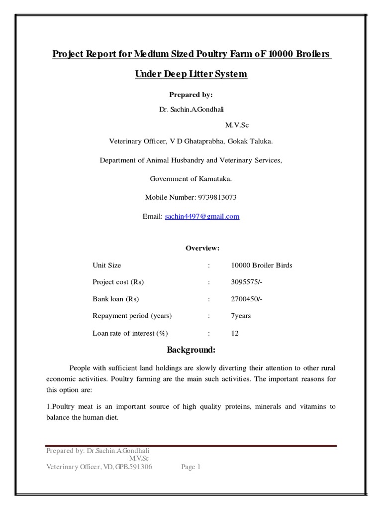 Poultry 10000 Bird Project Report Pdf Pdf Broiler Poultry Farming