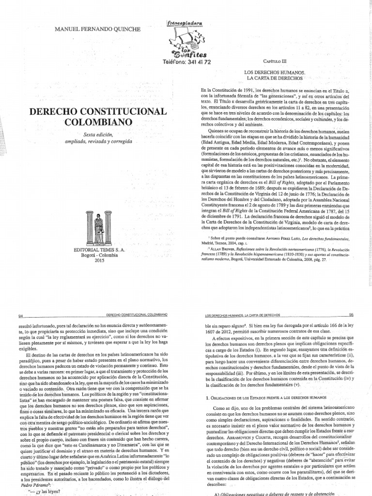 3B - La Carta de Derechos - 6a Ed - Manuel Fernando Quinche Ramirez PDF ...
