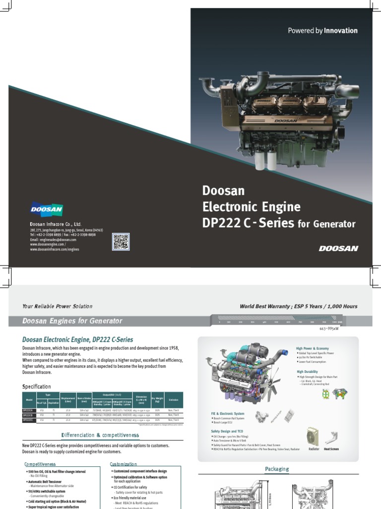 Doosan Electronic Engine DP222 C - Series: For Generator | PDF ...