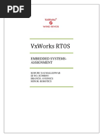 Vxworks Rtos: Embedded Systems-Assignment