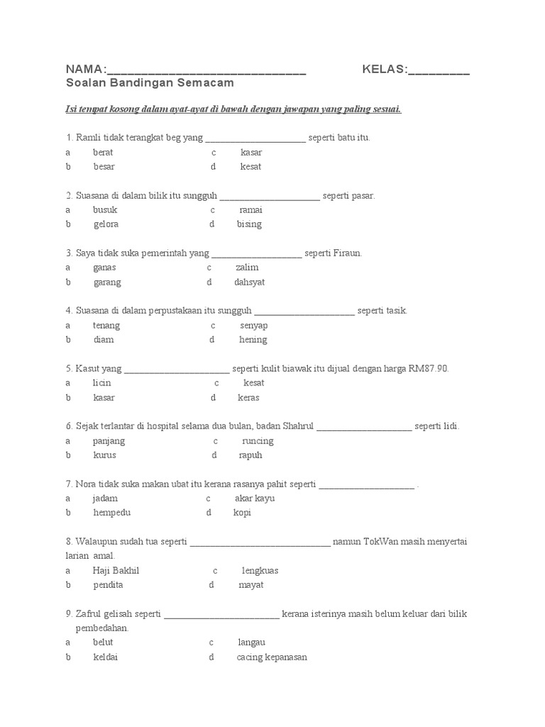 Bandingan Semacam Pdf