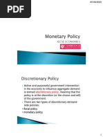 IGCSE Economics - Monetary Policy - Handout PDF