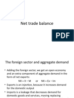 Net trade balance and aggregate demand determinants