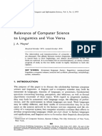 J.A. Moyne - Relevance of Computer Science To Linguistics and Vice Versa (1975)