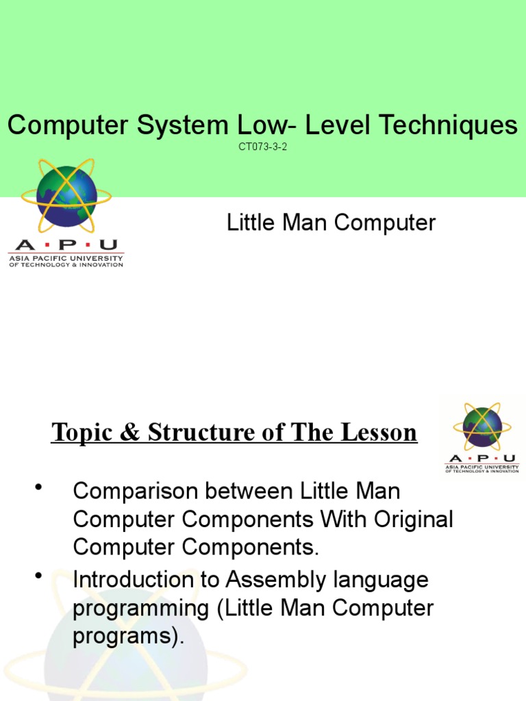 APU CSLLT 3 Little Man Computer PDF Computer Program Programming