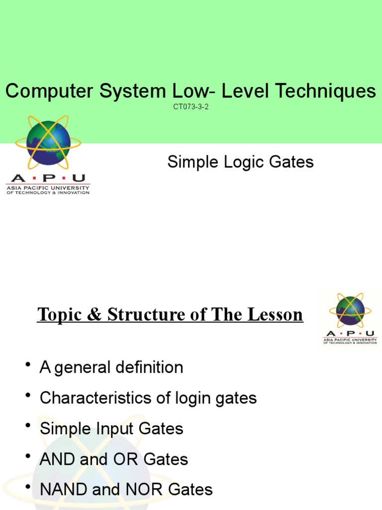 APU CSLLT - 4 - Logic Gates | PDF | Logic Gate | Electronic Circuits