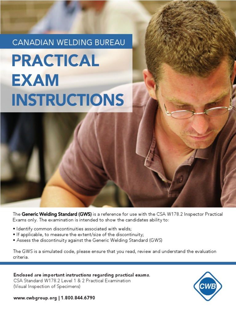 CWB Practical Exam Instructions | PDF | Test (Assessment) | Welding
