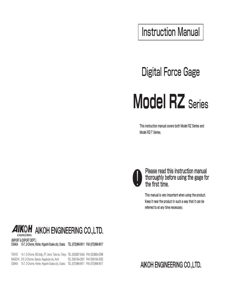Aikoh Rz Series Manual Eng Usb Manufactured Goods