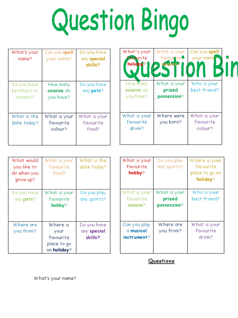 Engaging Personal Questions List | PDF