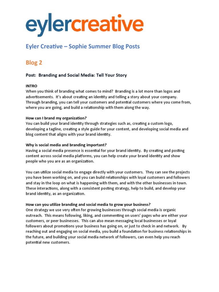 Branding and Social Media Strategies | PDF | Social Media Marketing ...