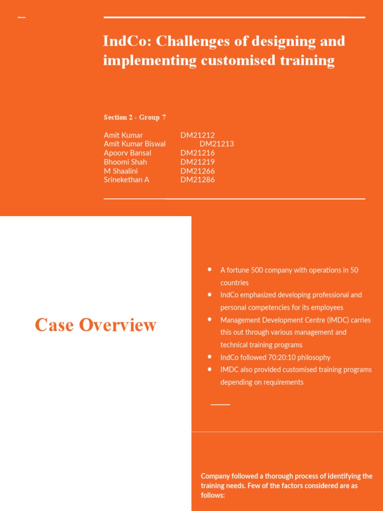 Indco: Challenges of Designing and Implementing Customised Training ...