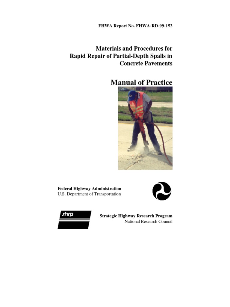 Concrete Spall Repair Manual Guide | PDF | Road Surface | Concrete