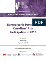 Demographic Patterns in Canadians' Arts Participation in 2016