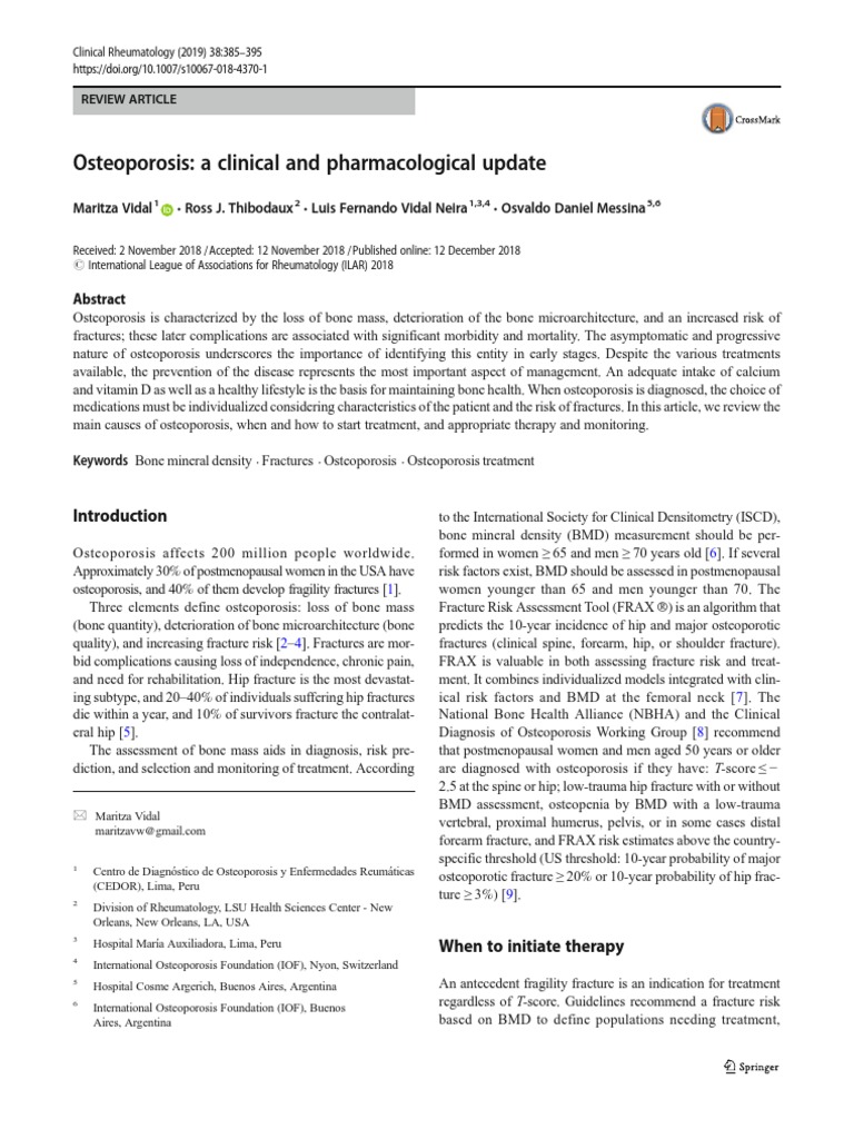 Osteoporosis: A Clinical and Pharmacological Update | PDF ...