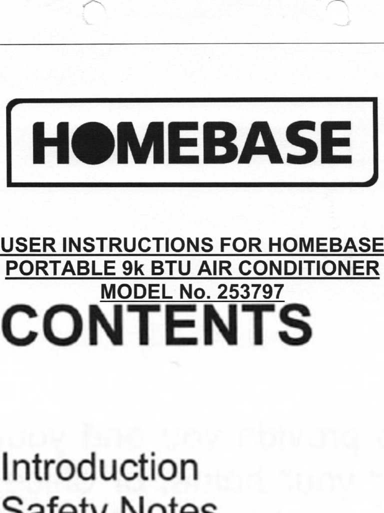 Homebase Air Conditioner 253797 Manual PDF PDF Ac Power Plugs And