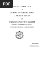 Hindustan College OF Science and Technology A Project Report ON Android (Operating System)