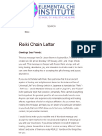 Reiki Chain Letter Promotes Healing Energy Flow