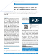 Estimation of Malondialdehyde Levels in Serum and Saliva of Children Affected With Sickle Cell Anemia