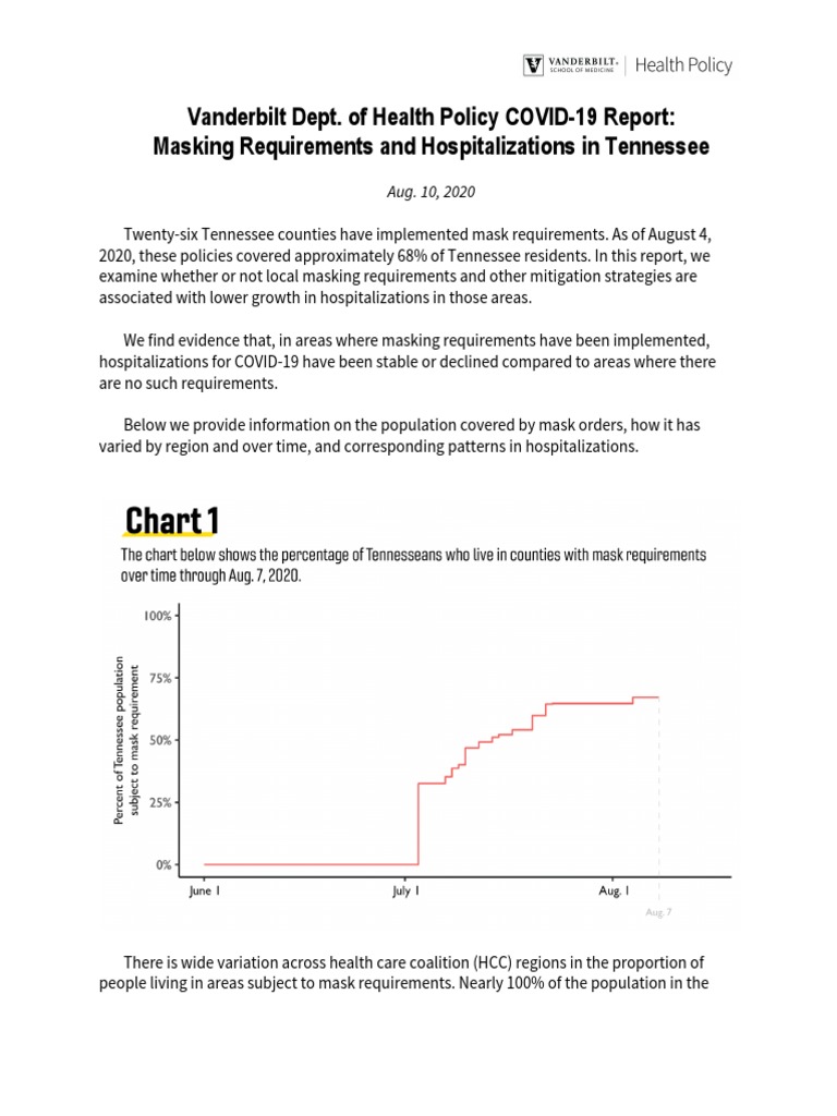 Vanderbilt New analysis shows areas with masking requirements also