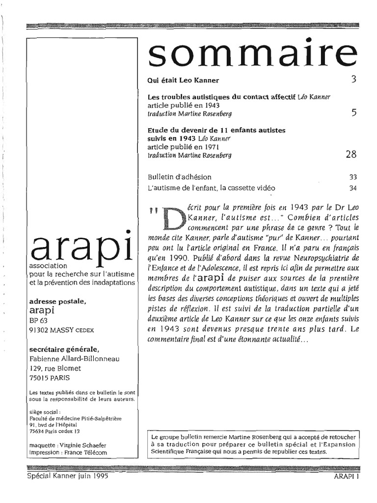 Les Troubles Autistiques Du Contact Affectif