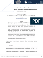 Análise comparativa do desenvolvimento local nas áreas metropolitanas de Lisboa e Barcelona