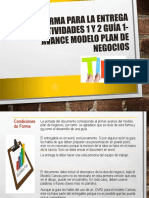 Pautas para la Entrega del Avance N.1 Modelo Plan de Negocios