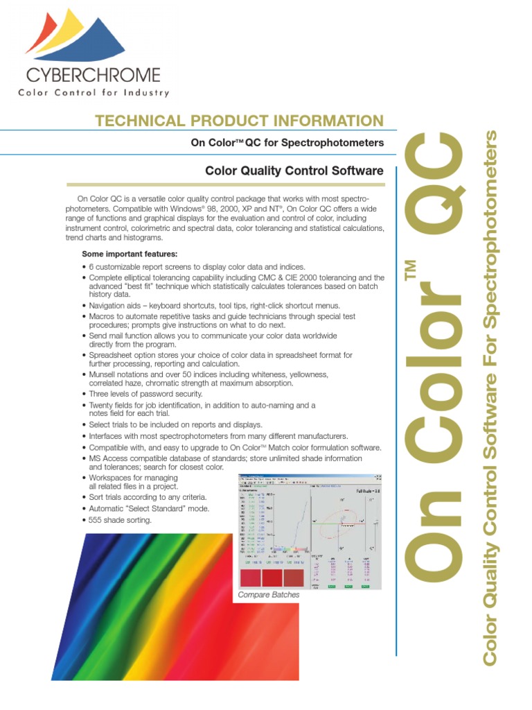 Technical Product Information Color Quality Control Software PDF