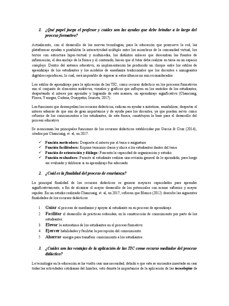 Papel del profesor en la educación digital | PDF | Tecnología de ...