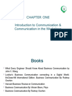 Chapter One Introduction To Communication & Communication in The Workplace